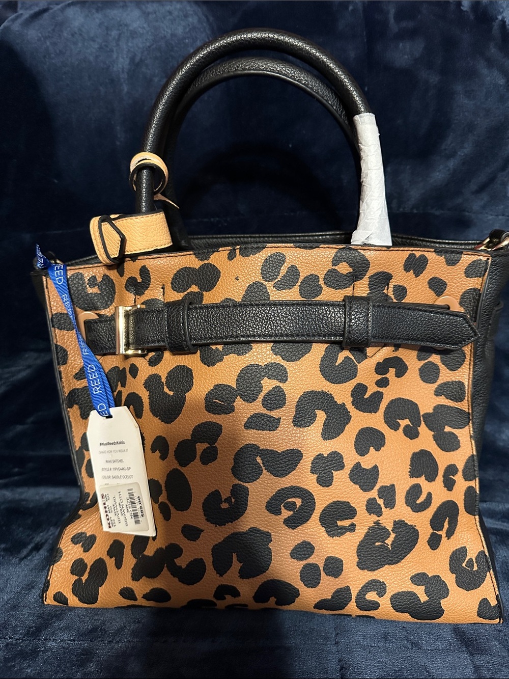 Reed Krakoff Leopard-Print Top Handle Satchel in Tan and Black
